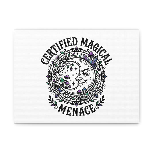 Certified Magical Menace Canvas | witchy goblincore celestial art