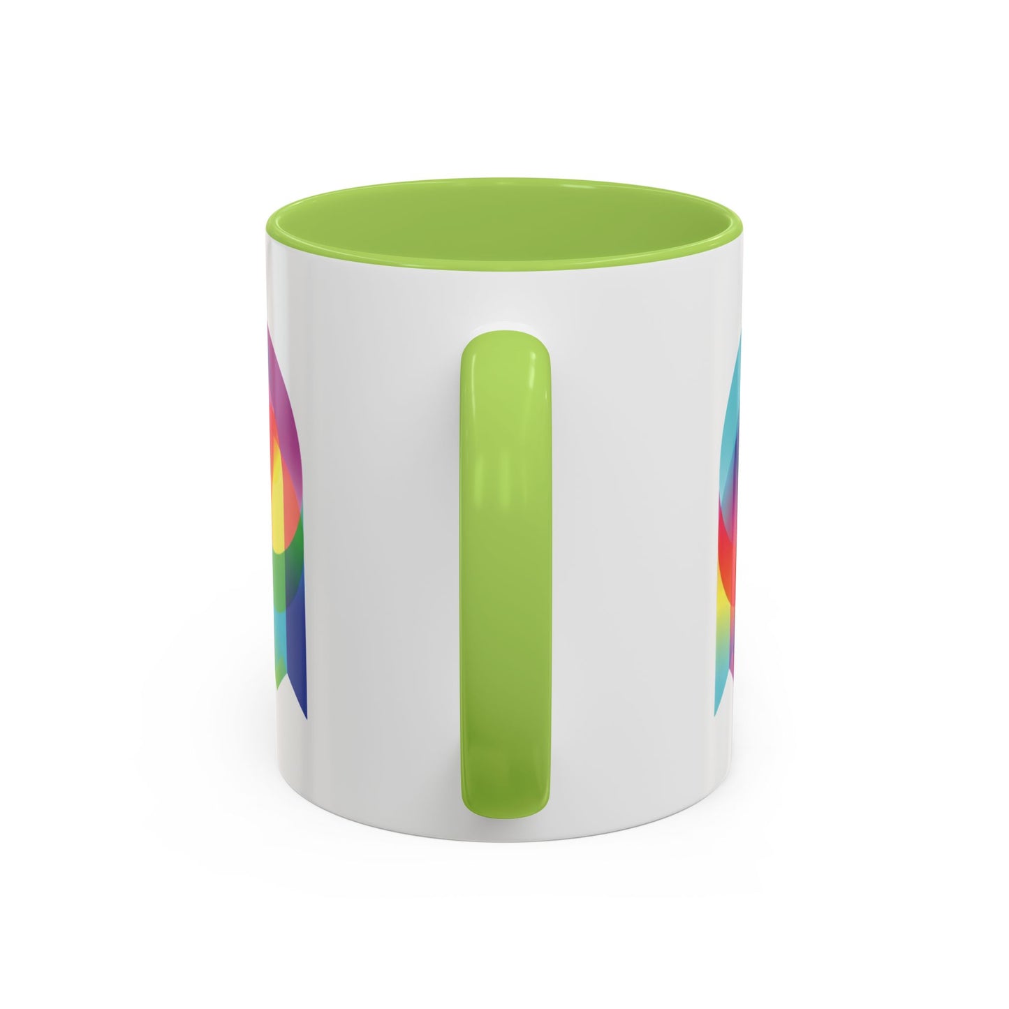 Rainbow Geometric Ghost Coffee Mug – Colorful Retro Pop Art Accent Mug (11/15oz)