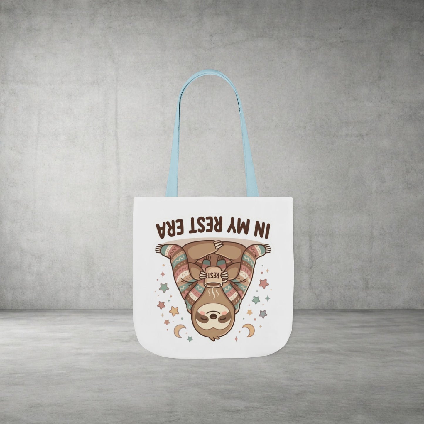 Tote Bag — 'In My Rest Era' Cute Sloth Canvas Tote for Cozy Self-Care Gifts