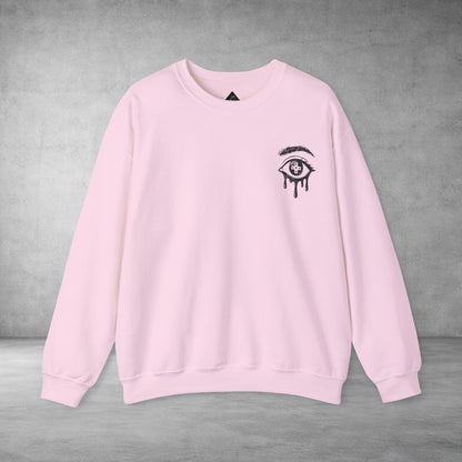 Crewneck Sweatshirt — 'Wake Yo Game Up, Let’s Game' Dripping Eye Gamer Design