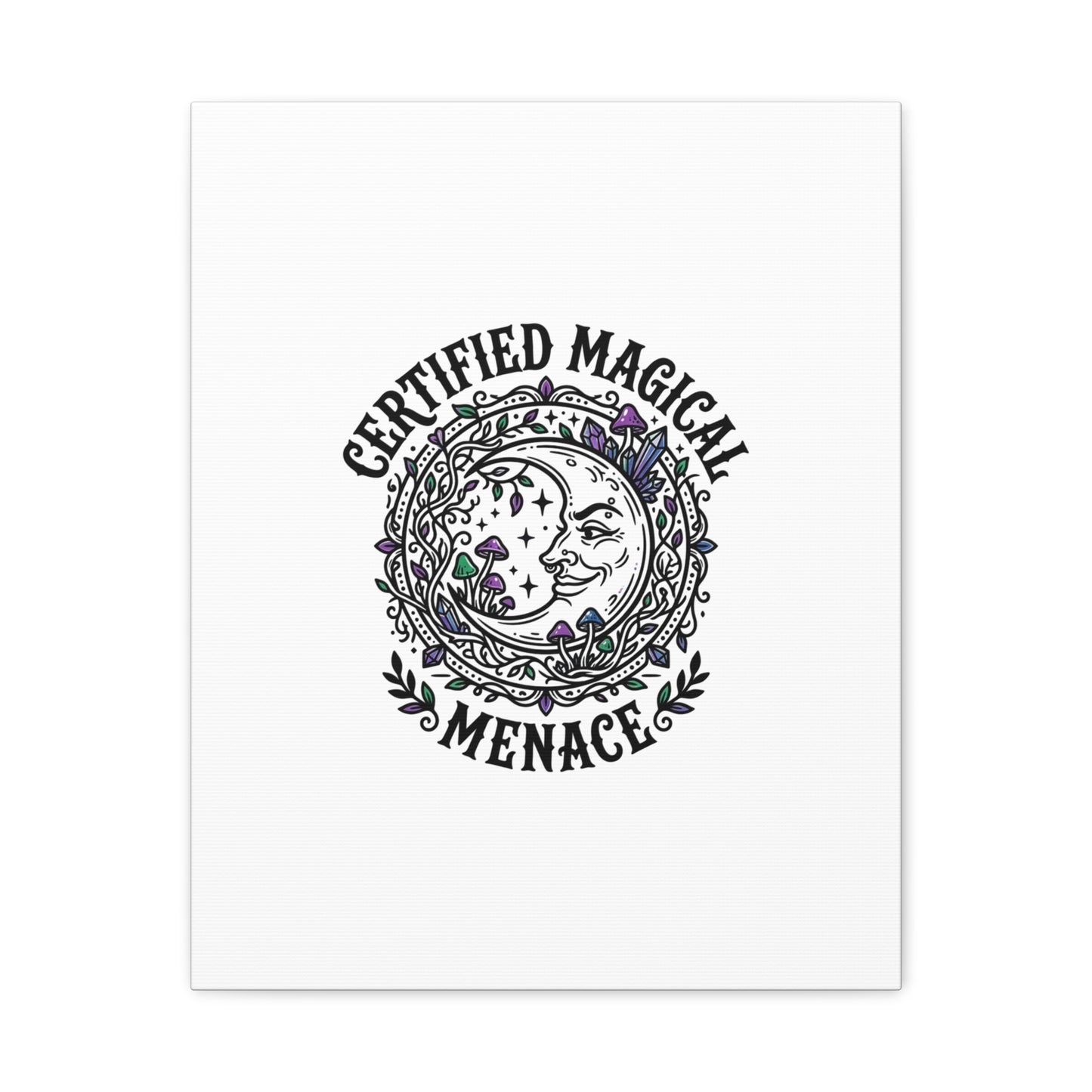 Certified Magical Menace Canvas | witchy goblincore celestial art