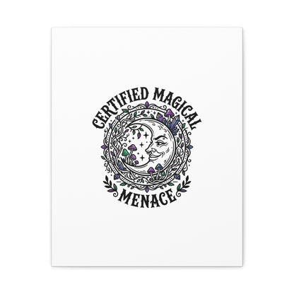Certified Magical Menace Canvas | witchy goblincore celestial art