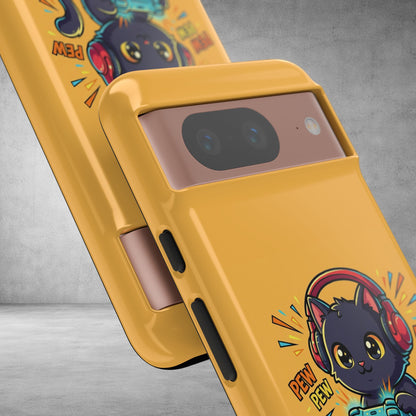 Cute Gamer Cat Phone Case - 'Pew Pew' Controller Design