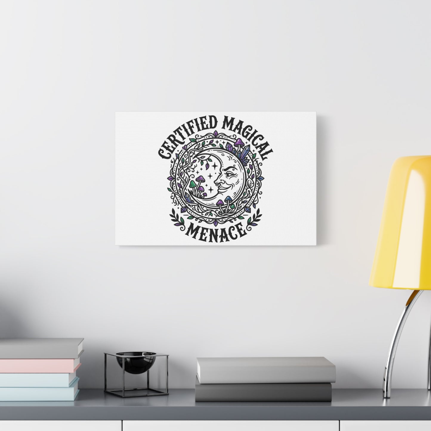 Certified Magical Menace Canvas | witchy goblincore celestial art