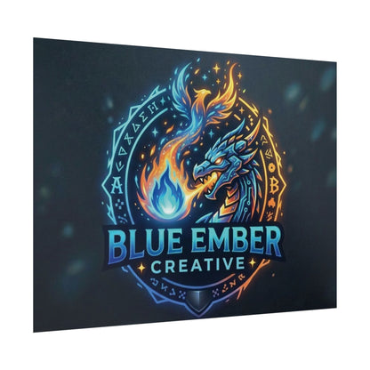 A Blue Ember Creative - Rolled Poster — Blue Ember Creative Dragon Logo Art