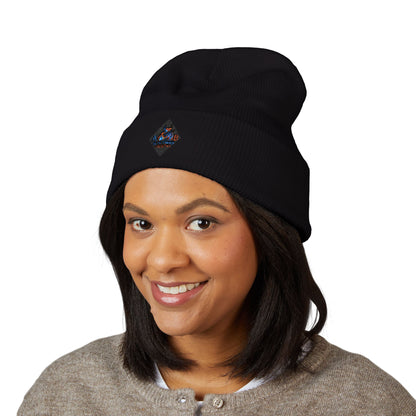 A Blue Ember Creative - Embroidered Diamond Cuffed Beanie