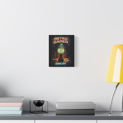 Retro Gamer Matte Canvas Wall Art — "Game On!" Vintage Video Game Poster