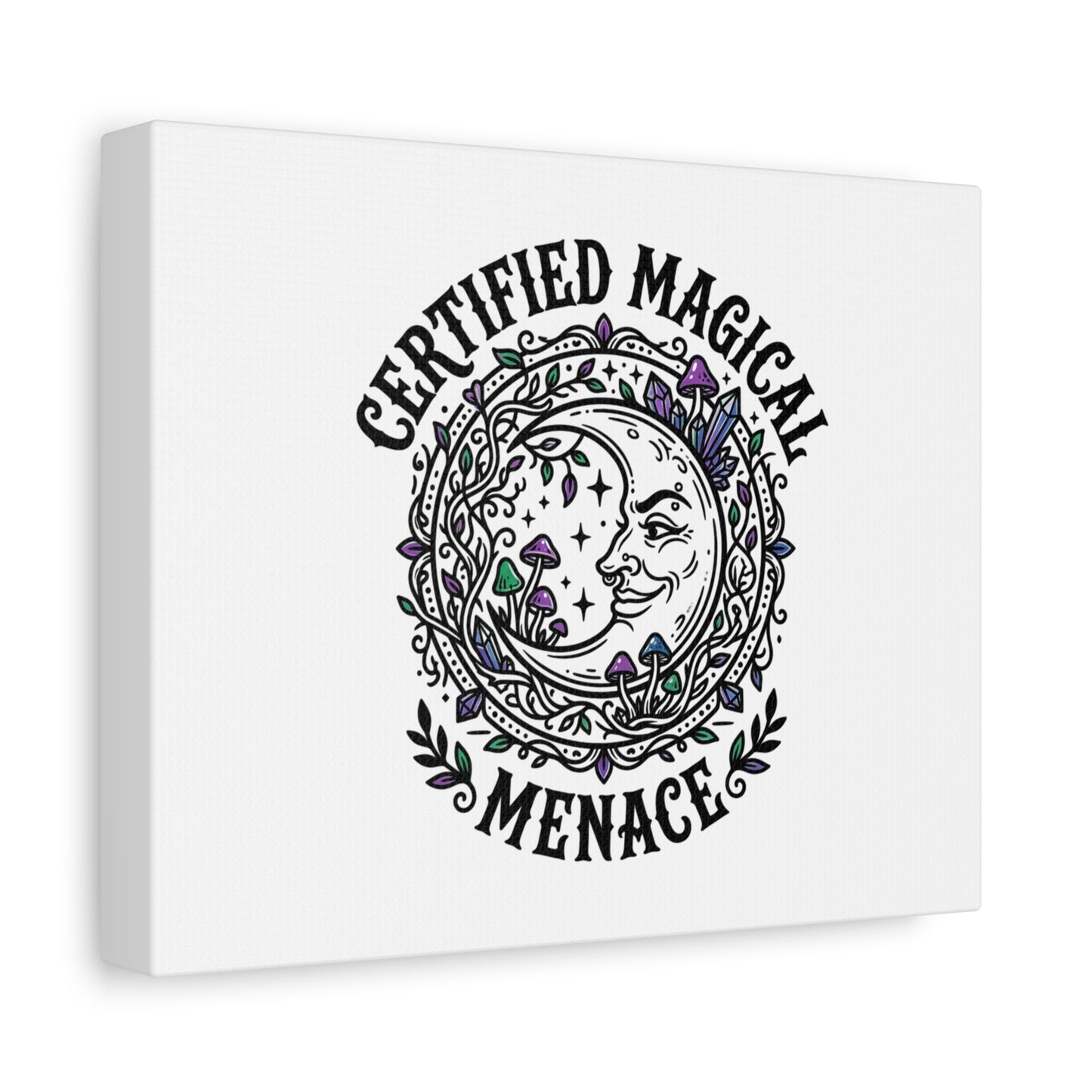 Certified Magical Menace Canvas | witchy goblincore celestial art