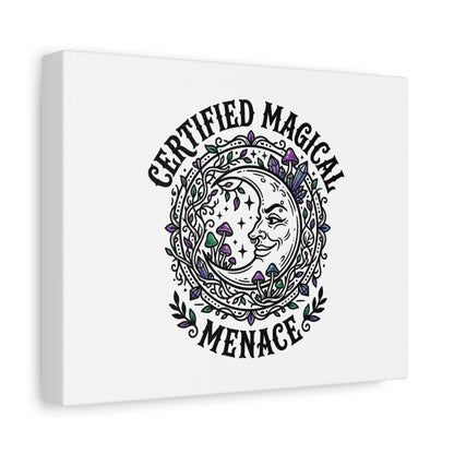Certified Magical Menace Canvas | witchy goblincore celestial art