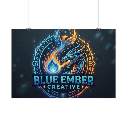 A Blue Ember Creative - Rolled Poster — Blue Ember Creative Dragon Logo Art