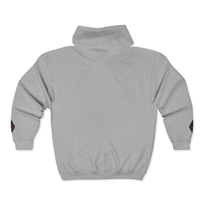 A Blue Ember Creative Diamond Zip Hoodie – Small Card Graphic