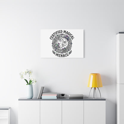 Certified Magical Menace Canvas | witchy goblincore celestial art