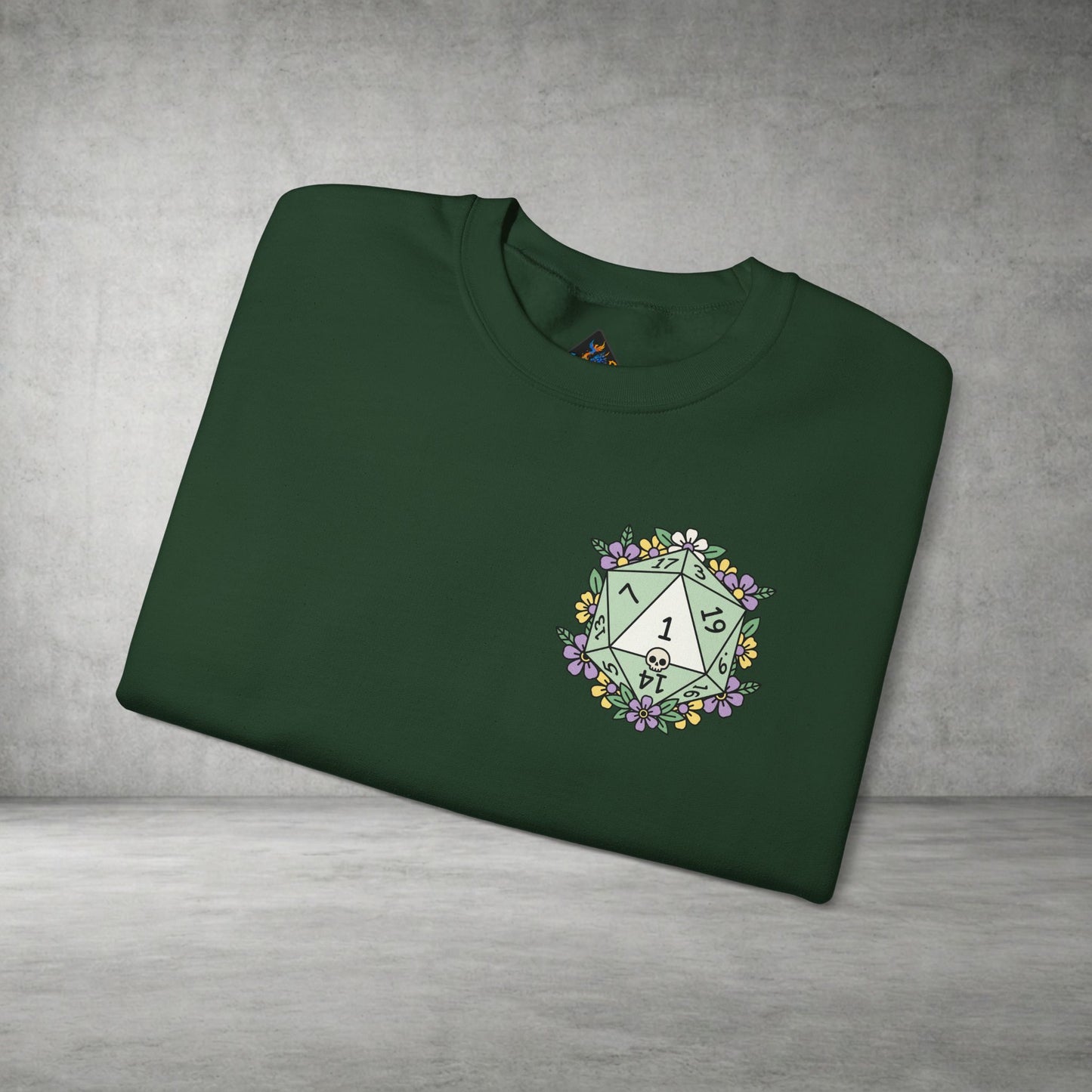 D20 Floral Crest Crewneck Sweatshirt