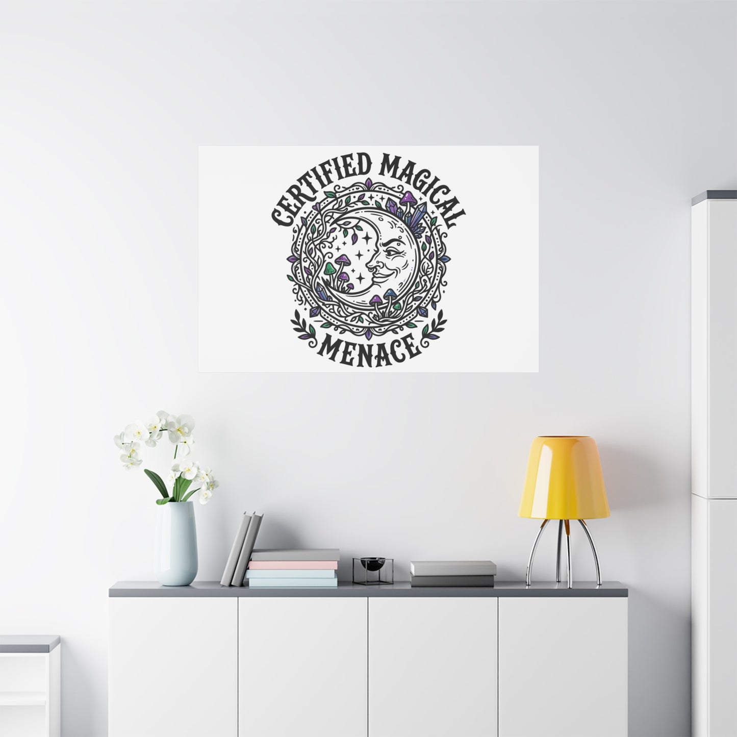 Certified Magical Menace Canvas | witchy goblincore celestial art