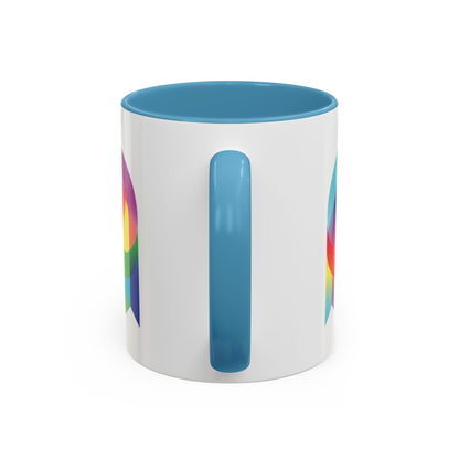 Rainbow Geometric Ghost Coffee Mug – Colorful Retro Pop Art Accent Mug (11/15oz)