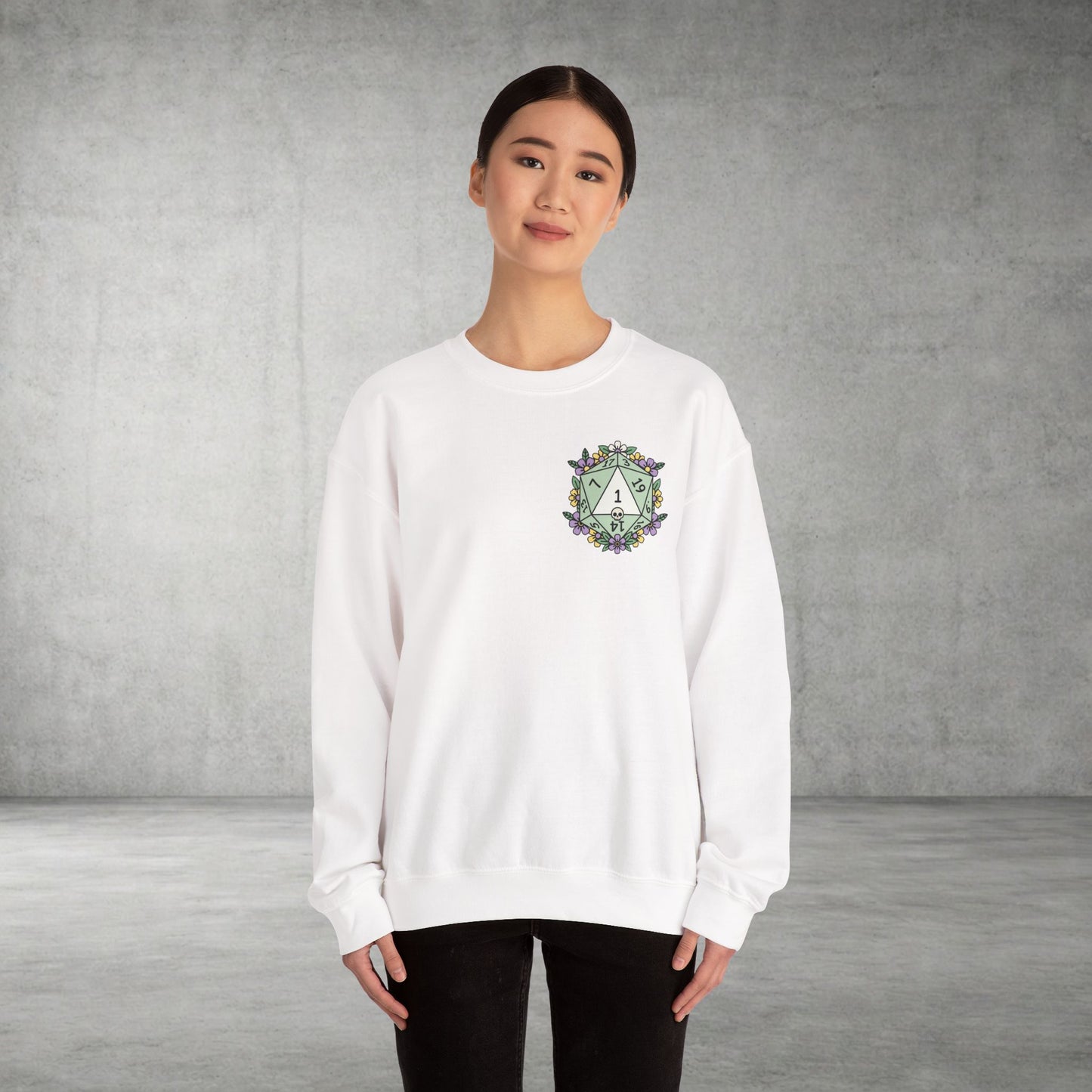D20 Floral Crest Crewneck Sweatshirt