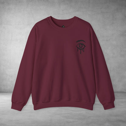 Crewneck Sweatshirt — 'Wake Yo Game Up, Let’s Game' Dripping Eye Gamer Design