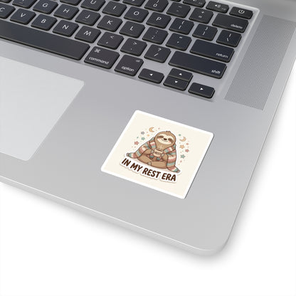 Sloth “In My Rest Era” Sticker — Cute Cozy Laptop/Planner Kiss-Cut Sticker
