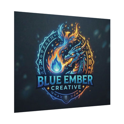 A Blue Ember Creative - Rolled Poster — Blue Ember Creative Dragon Logo Art