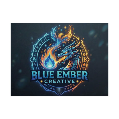 A Blue Ember Creative - Rolled Poster — Blue Ember Creative Dragon Logo Art