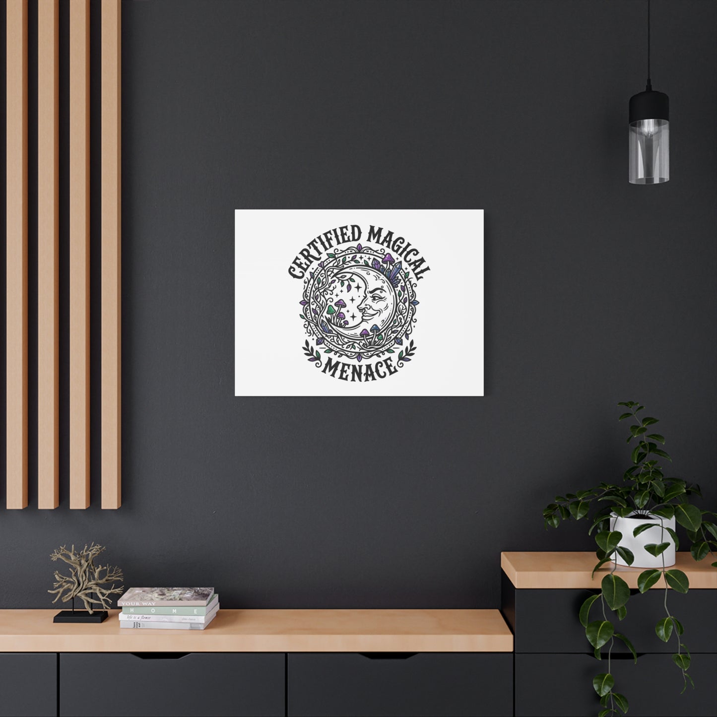 Certified Magical Menace Canvas | witchy goblincore celestial art