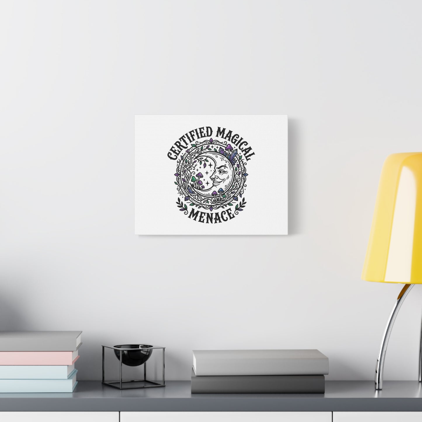 Certified Magical Menace Canvas | witchy goblincore celestial art
