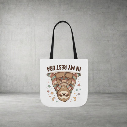 Tote Bag — 'In My Rest Era' Cute Sloth Canvas Tote for Cozy Self-Care Gifts
