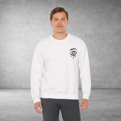 Crewneck Sweatshirt — 'Wake Yo Game Up, Let’s Game' Dripping Eye Gamer Design