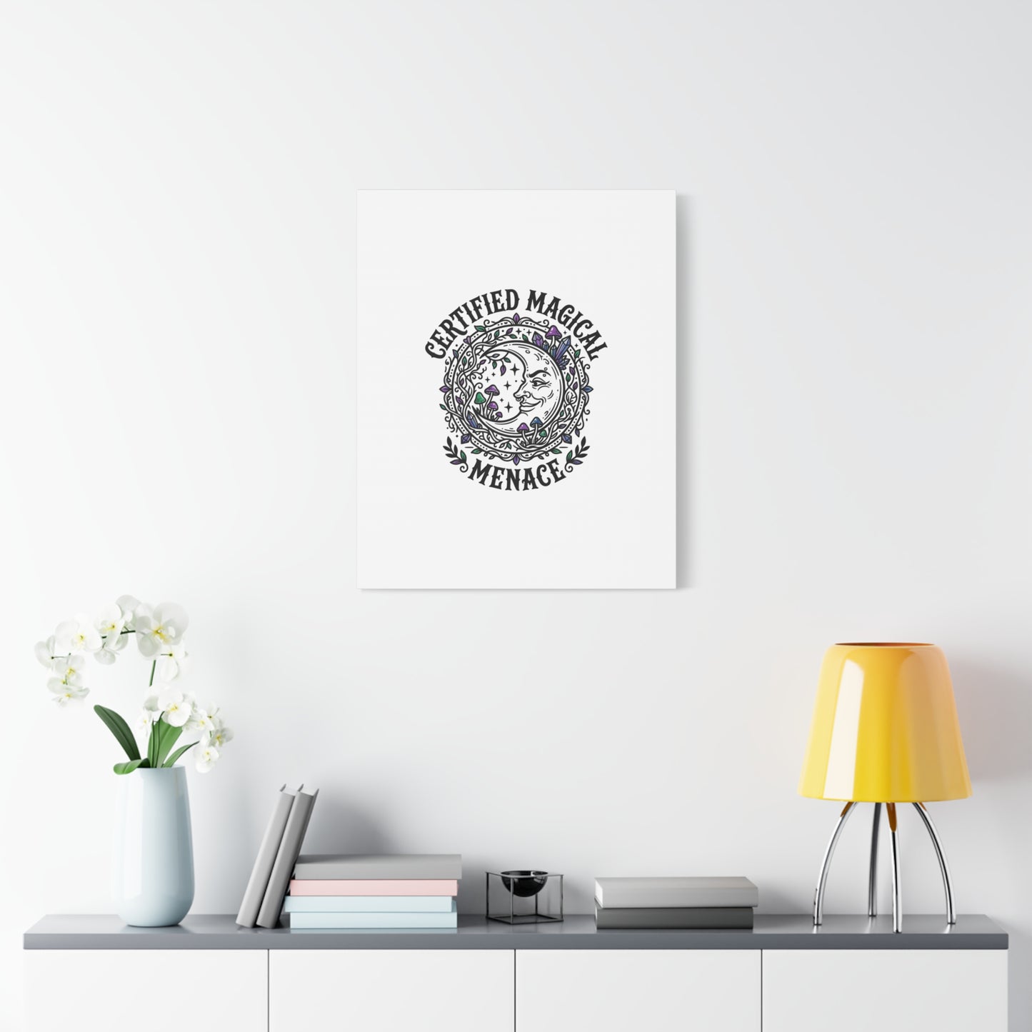 Certified Magical Menace Canvas | witchy goblincore celestial art