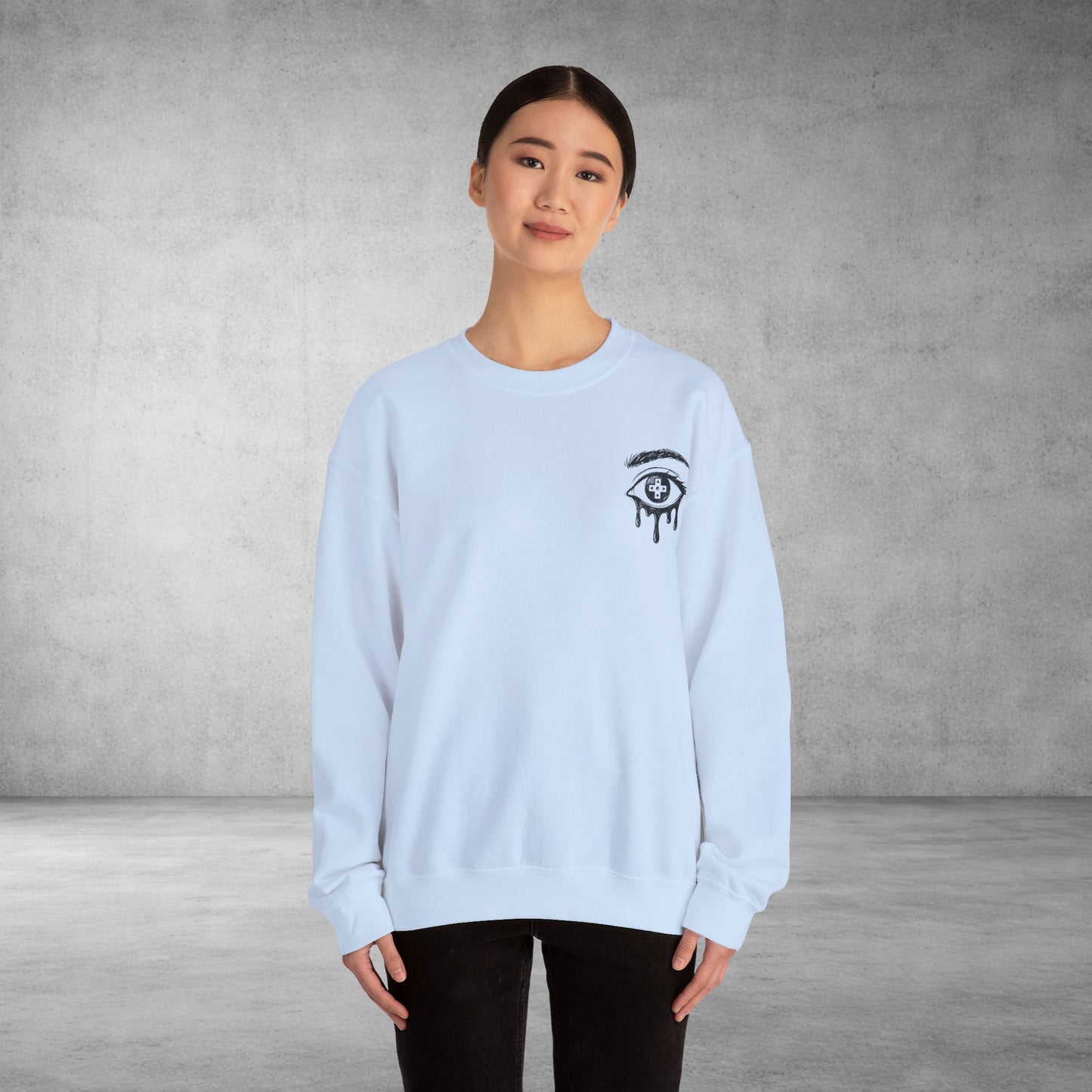 Crewneck Sweatshirt — 'Wake Yo Game Up, Let’s Game' Dripping Eye Gamer Design