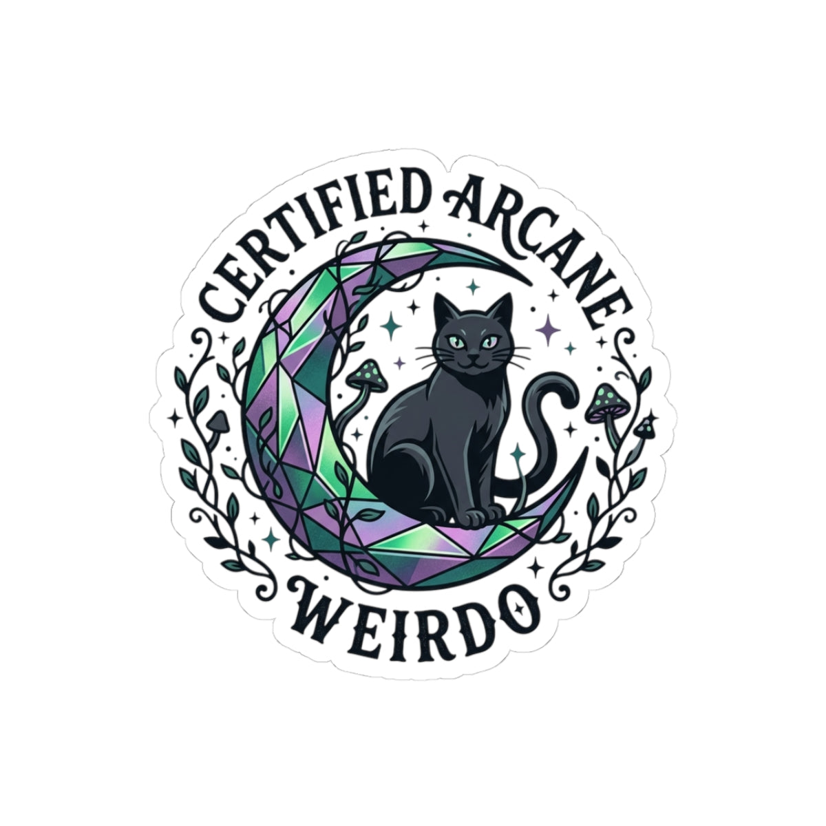 Certified Arcane Weirdo Kiss-Cut Stickers | witchy goblincore celestial