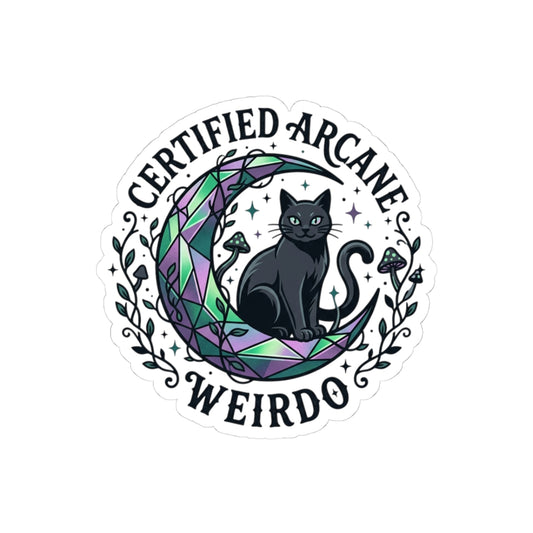 Certified Arcane Weirdo Kiss-Cut Stickers | witchy goblincore celestial