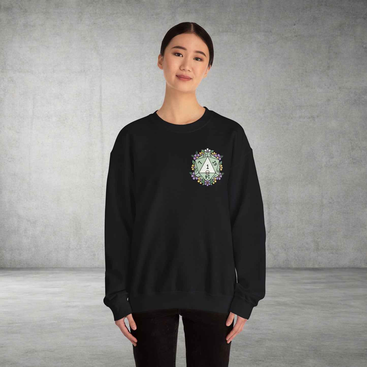 D20 Floral Crest Crewneck Sweatshirt
