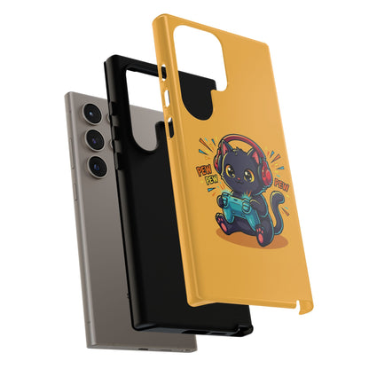 Cute Gamer Cat Phone Case - 'Pew Pew' Controller Design