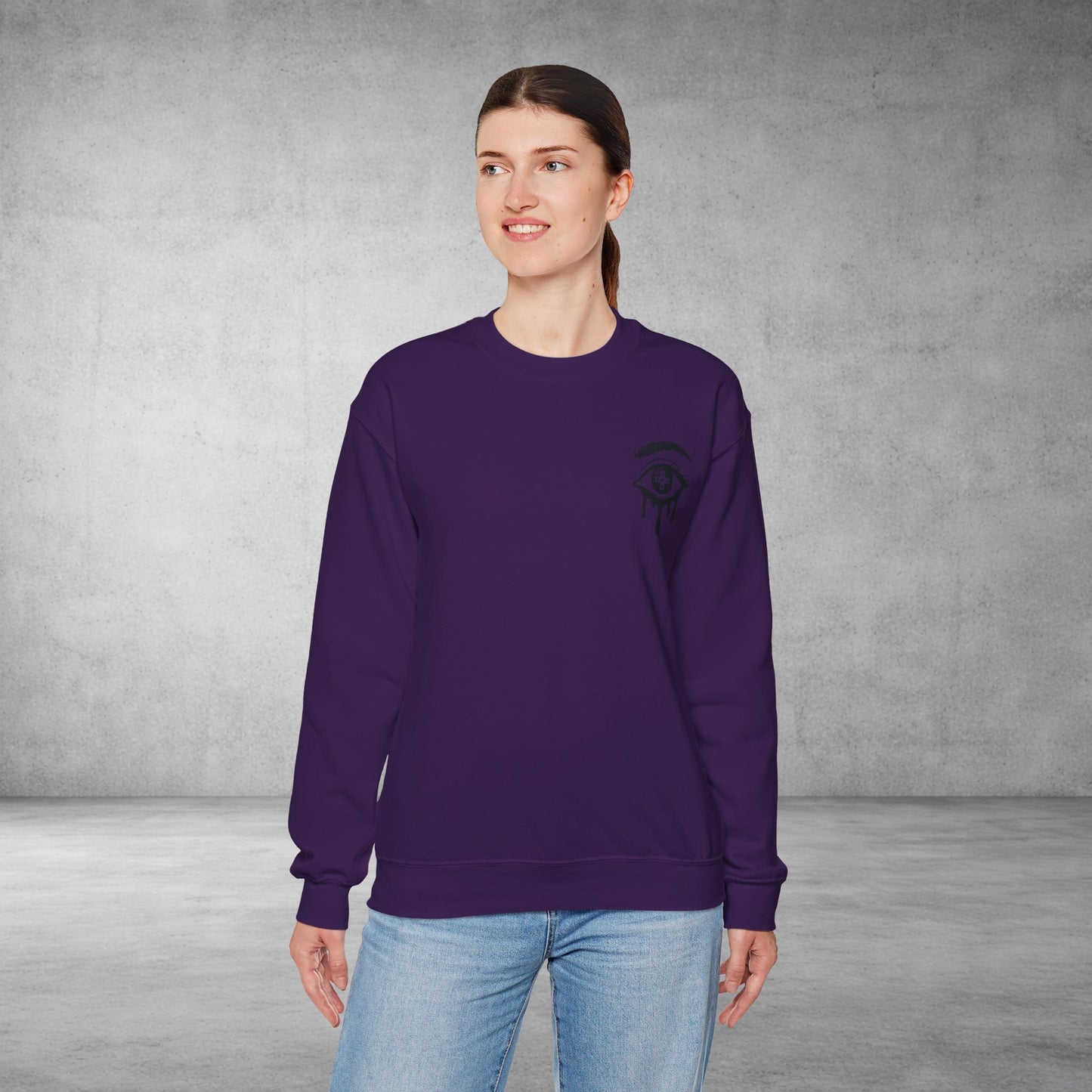 Crewneck Sweatshirt — 'Wake Yo Game Up, Let’s Game' Dripping Eye Gamer Design