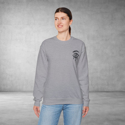 Crewneck Sweatshirt — 'Wake Yo Game Up, Let’s Game' Dripping Eye Gamer Design