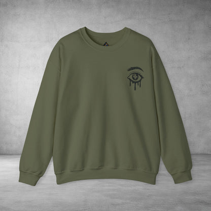Crewneck Sweatshirt — 'Wake Yo Game Up, Let’s Game' Dripping Eye Gamer Design