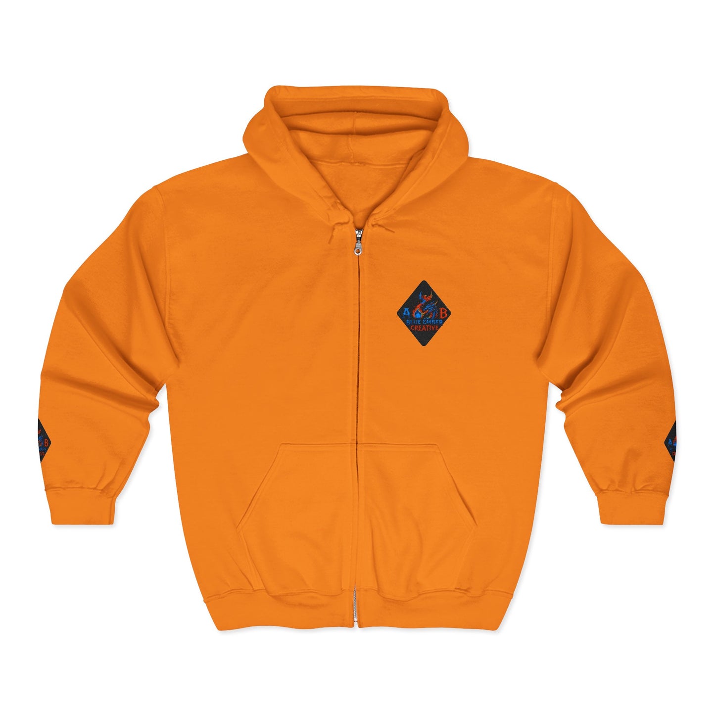 A Blue Ember Creative Diamond Zip Hoodie – Small Card Graphic