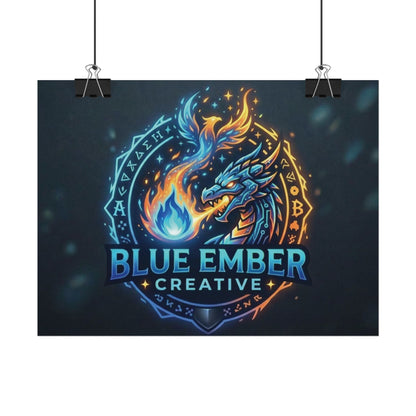 A Blue Ember Creative - Rolled Poster — Blue Ember Creative Dragon Logo Art