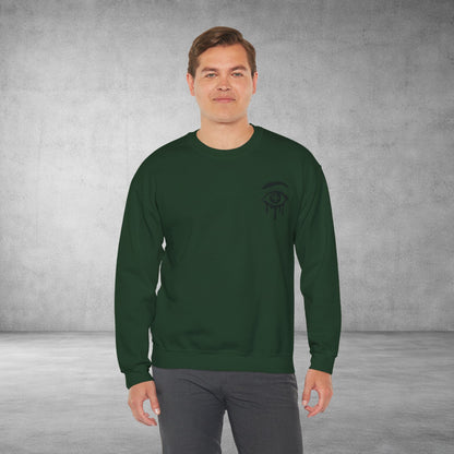 Crewneck Sweatshirt — 'Wake Yo Game Up, Let’s Game' Dripping Eye Gamer Design