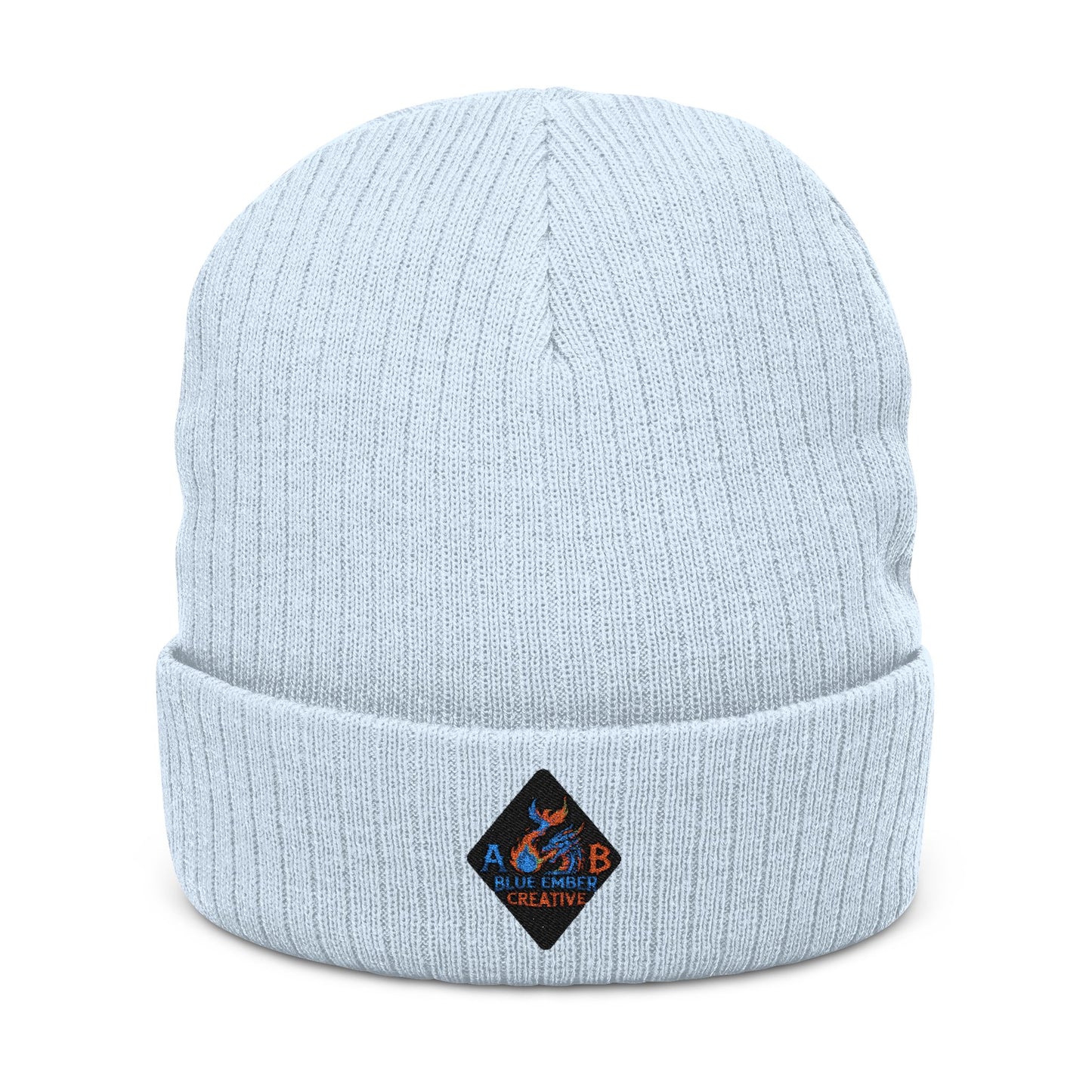 A Blue Ember Skull Ribbed Beanie — Cozy Winter Hat for Bikers & Streetwear