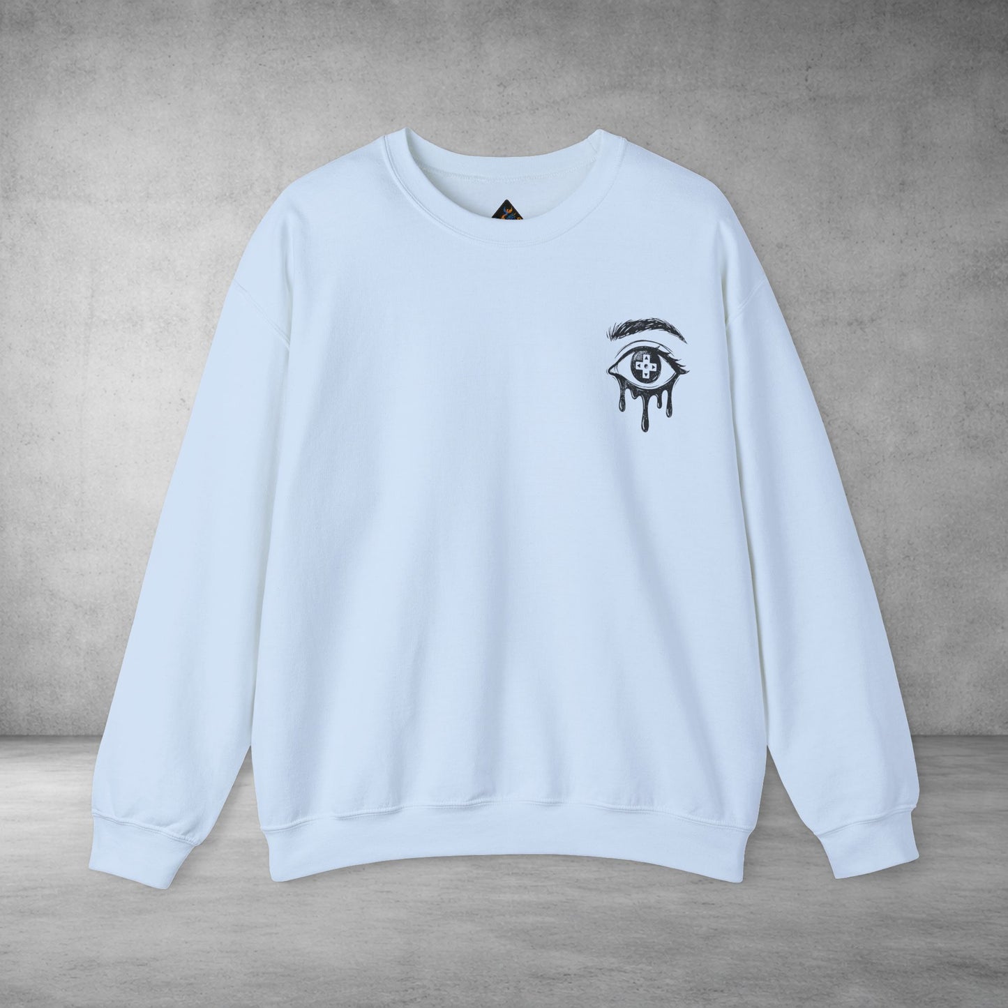 Crewneck Sweatshirt — 'Wake Yo Game Up, Let’s Game' Dripping Eye Gamer Design
