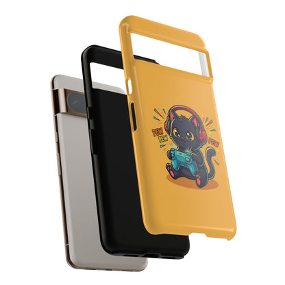 Cute Gamer Cat Phone Case - 'Pew Pew' Controller Design