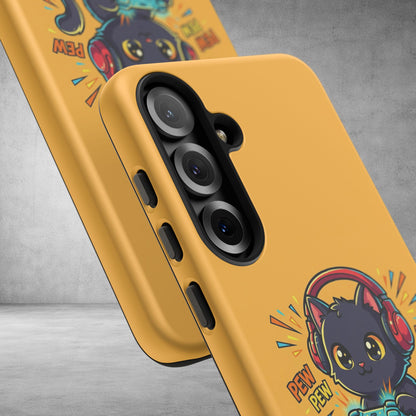 Cute Gamer Cat Phone Case - 'Pew Pew' Controller Design