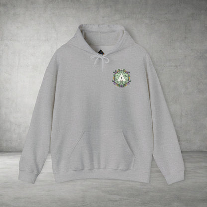 Floral Monogram 'A' Crest Hoodie - Botanical Initial Sweatshirt