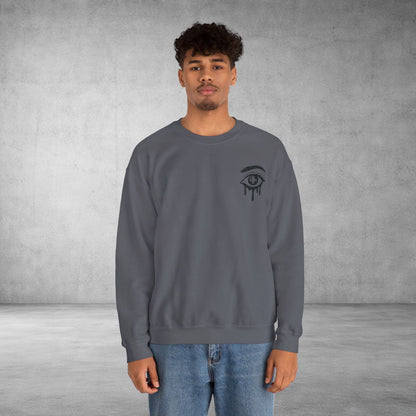 Crewneck Sweatshirt — 'Wake Yo Game Up, Let’s Game' Dripping Eye Gamer Design