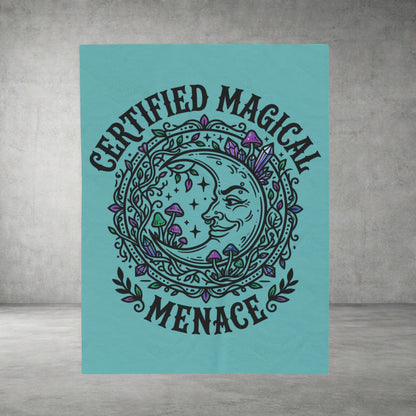 Certified Magical Menace Velveteen Blanket | witchy goblincore celestial vibes