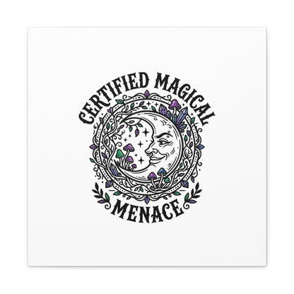 Certified Magical Menace Canvas | witchy goblincore celestial art