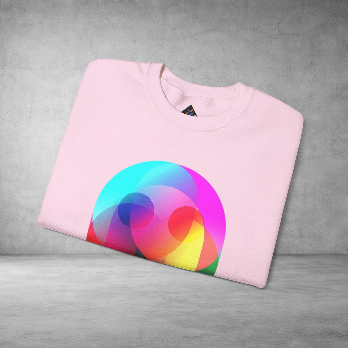 Crewneck Sweatshirt — Colourful Overlap Ghost Art Graphic