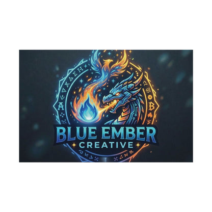 A Blue Ember Creative - Rolled Poster — Blue Ember Creative Dragon Logo Art